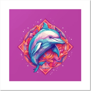 Cute Happy Dolphin Posters and Art